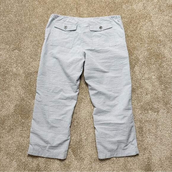 Tommy Hilfiger Y2K Seersucker Cargo Blue White Striped Capris Size 8 - Picture 5 of 7